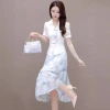New Chinese-style two-piece dress set for women in 2024, high-end and youthful, improved cheongsam and Hanfu details Picture